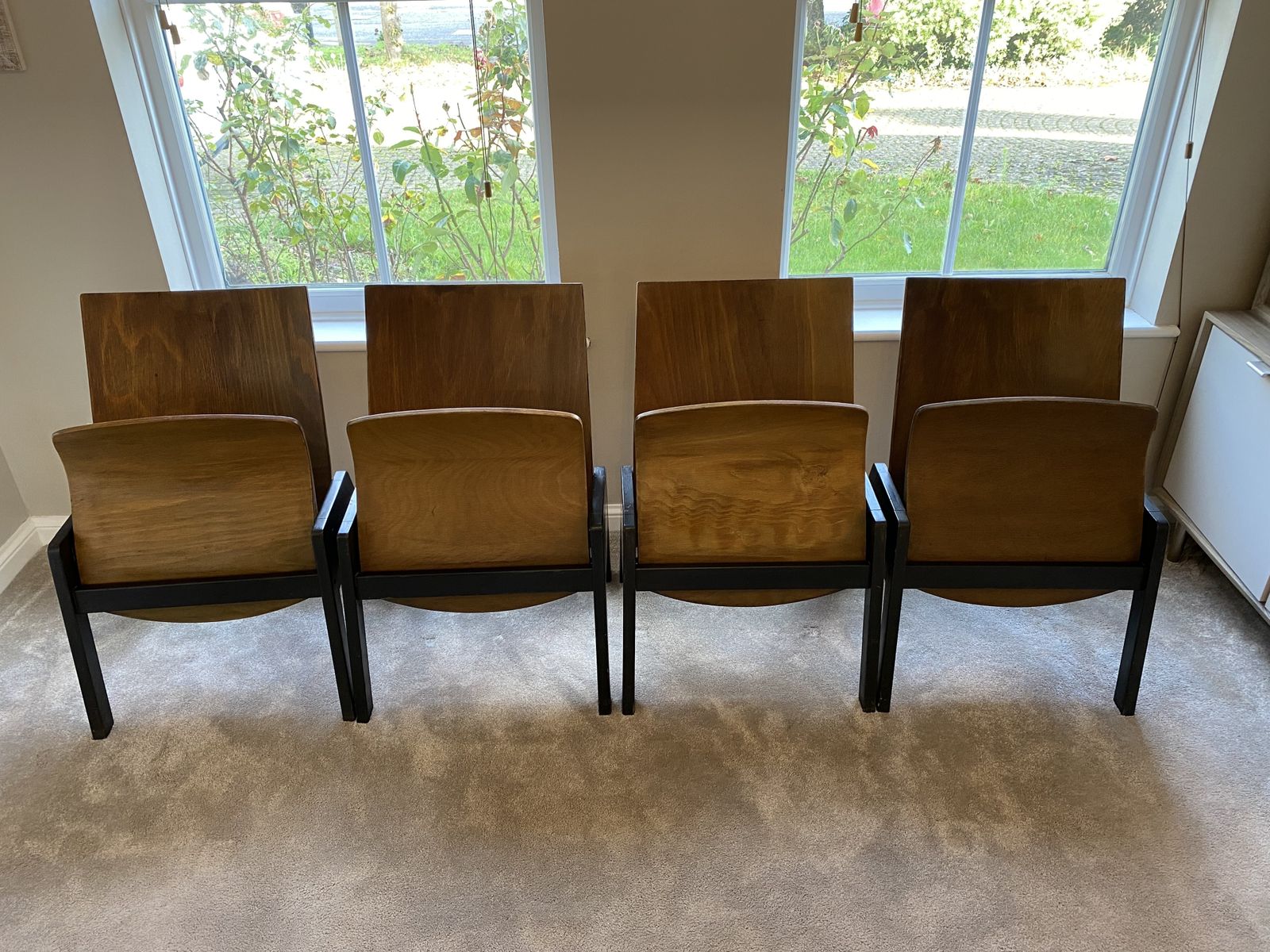 4 Folding Auditorium Chairs   1970s   West Germany photo vintage