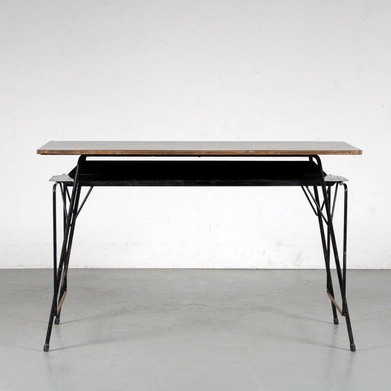 photo vintage Willy Van Der Meeren Teacher’s Desk For Tubax, Belgium 1950