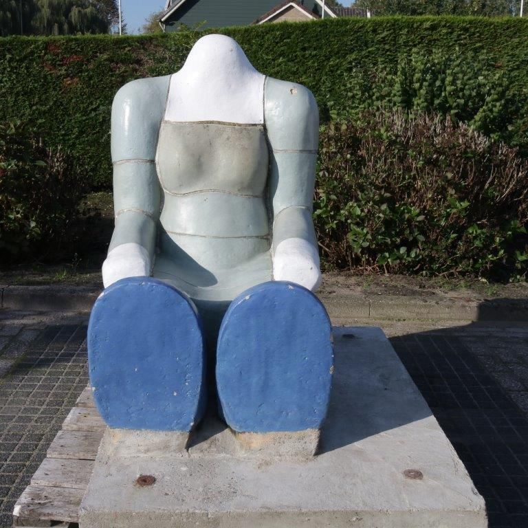 “Sitting Figure” Sculpture By Jan Snoeck, Netherlands 1980 photo vintage