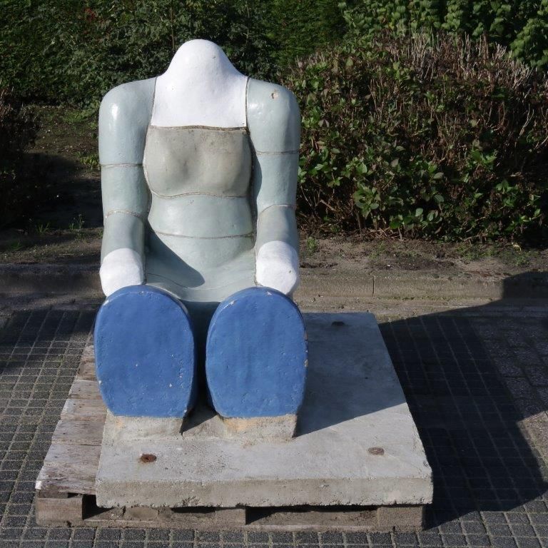 Art “Sitting Figure” Sculpture By Jan Snoeck, Netherlands 1980 photo