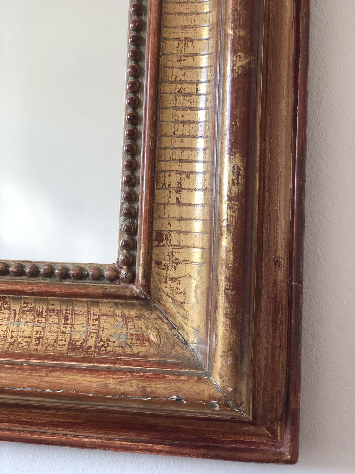 Large Antique French Louis Philippe Giltwood Mirror – Late 19th Century photo for sale