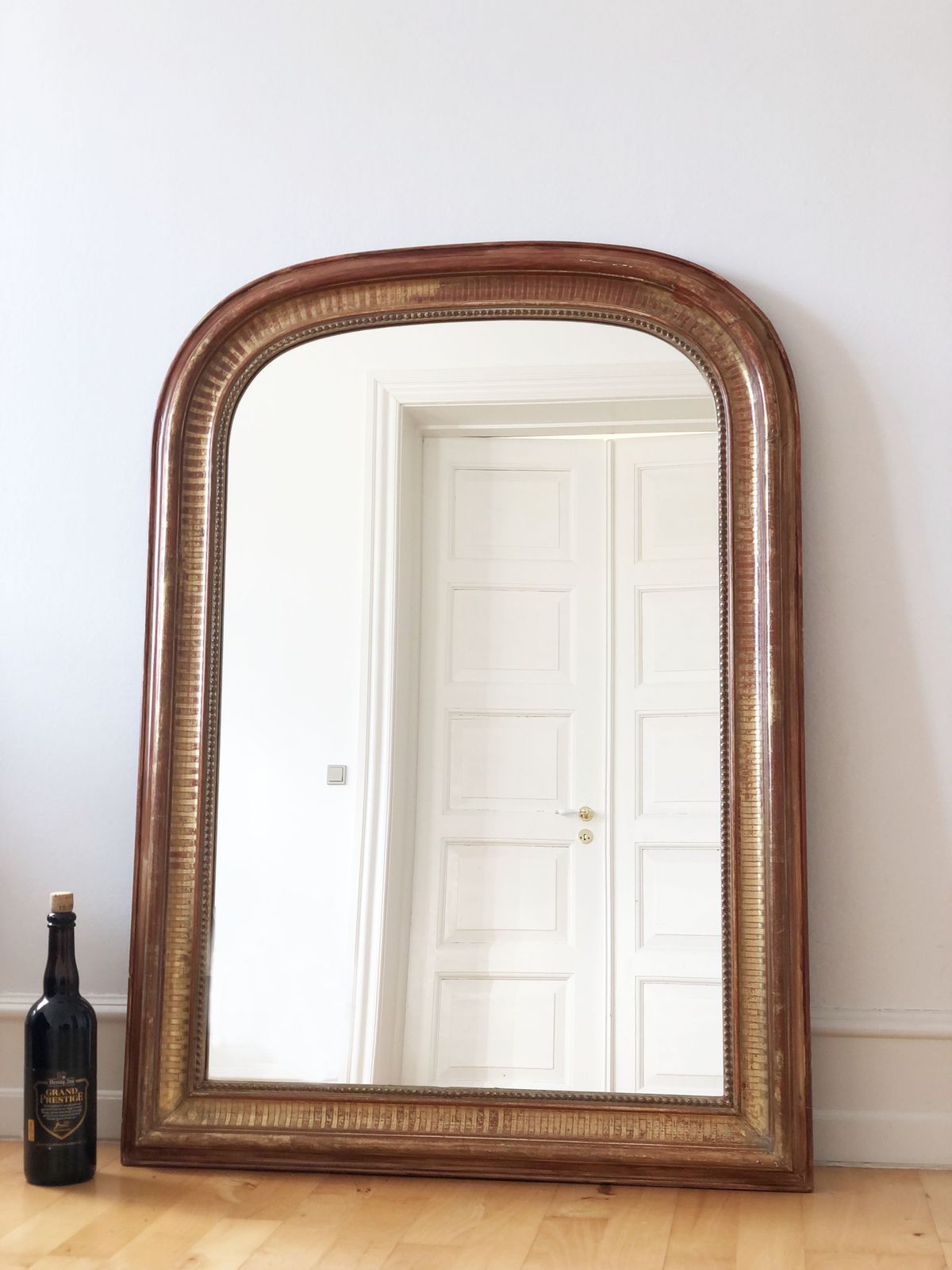 Large Antique French Louis Philippe Giltwood Mirror – Late 19th Century photo vintage