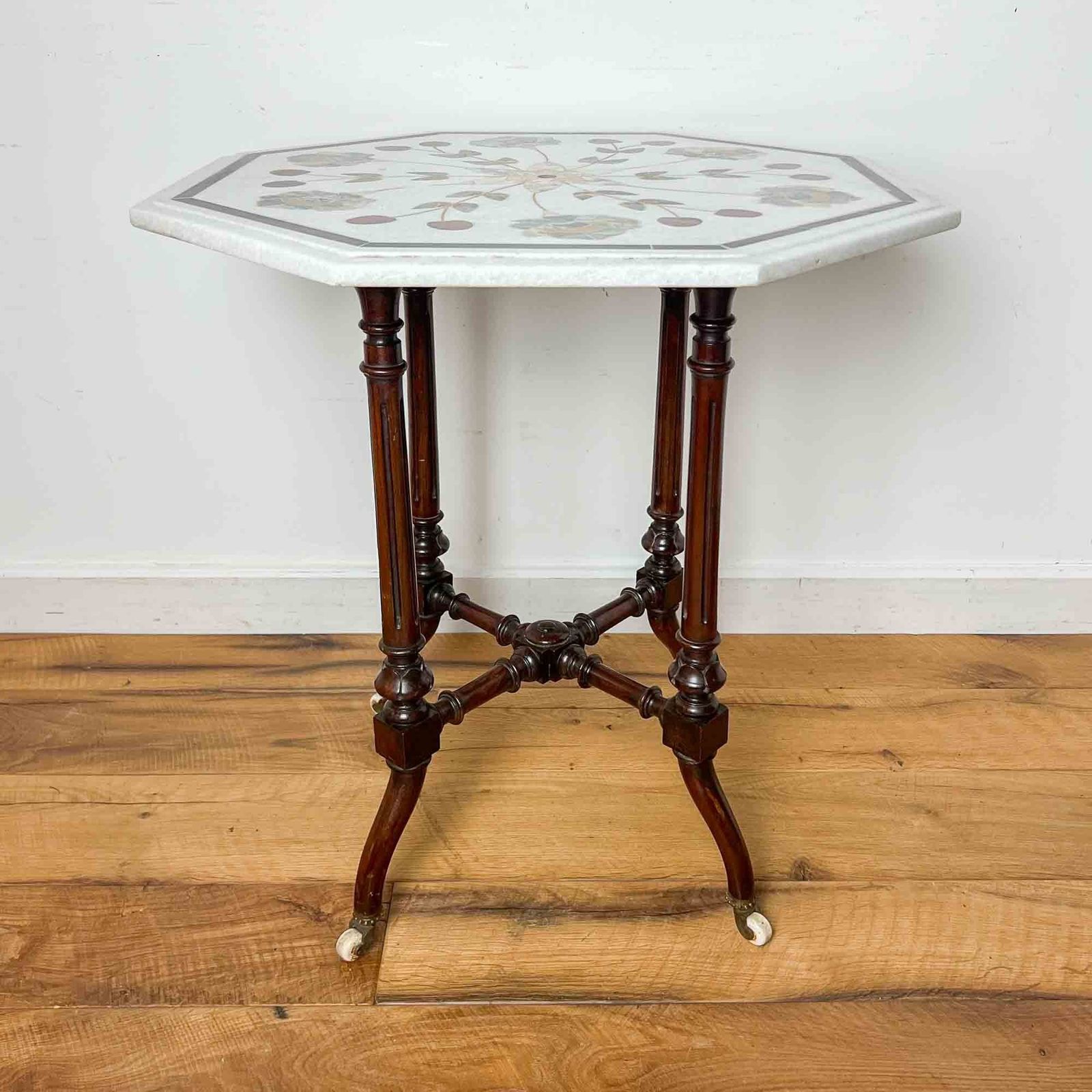photo furniture Antique Pietra Dura Occasional Table