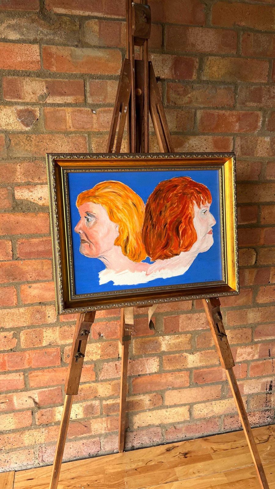 photo for sale Late 20th Century Oil Painting – Dual Portrait With Vibrant Colours