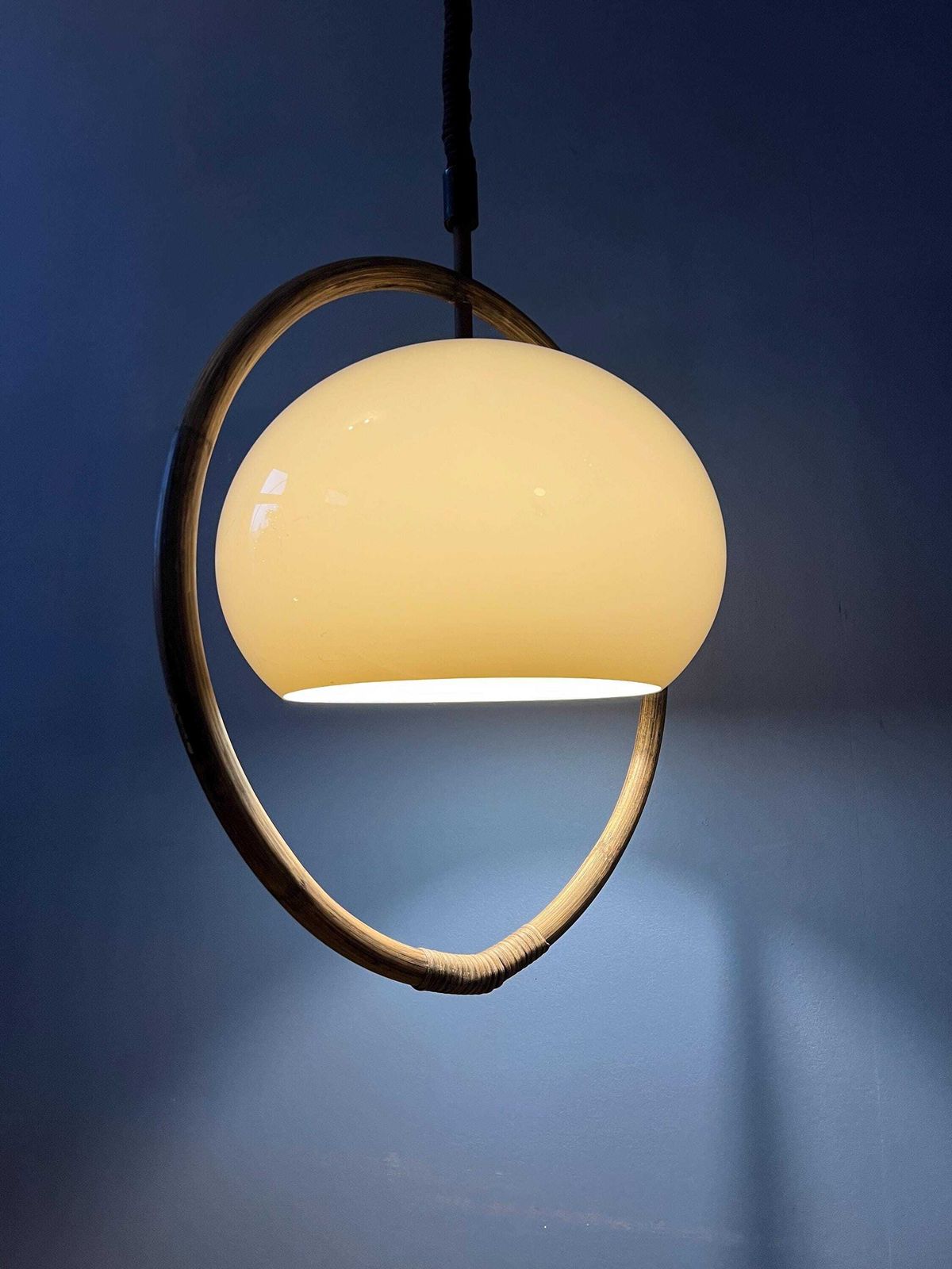 Mid Century Bamboo Dijkstra Space Age Mushroom Hanglamp