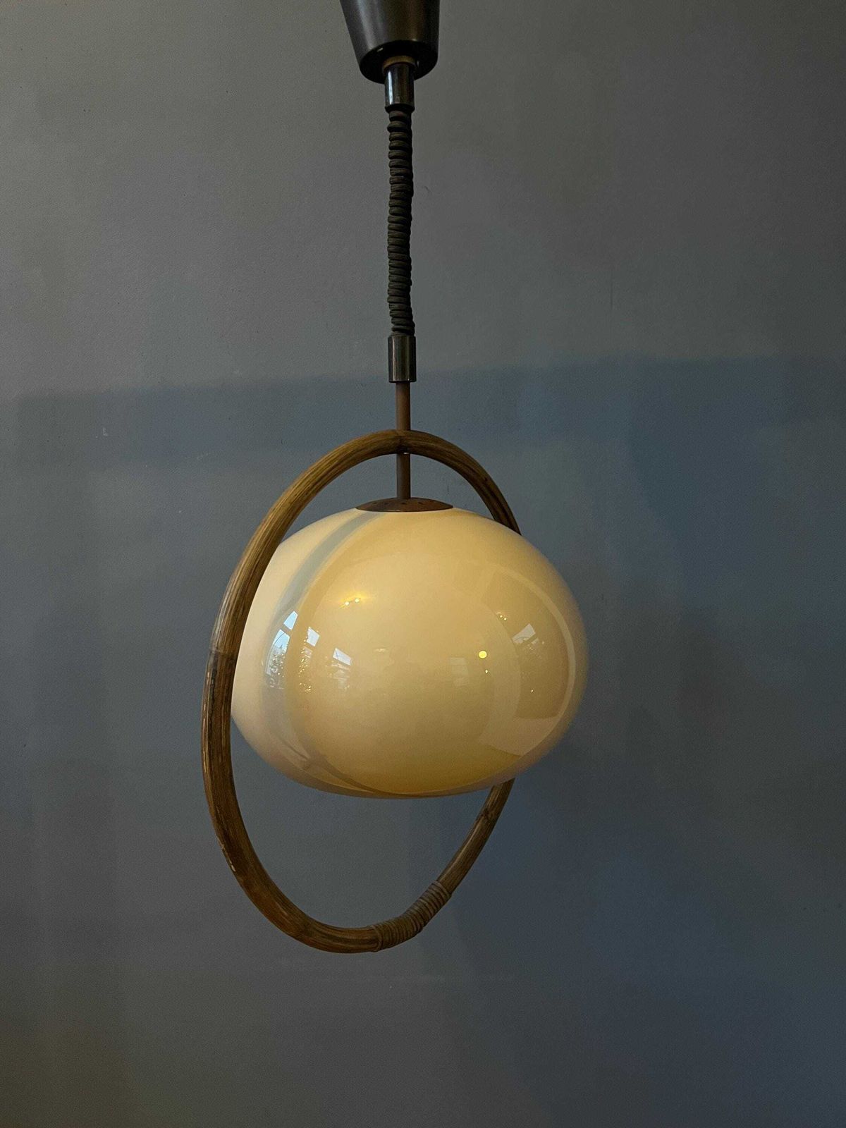 Mid Century Bamboo Dijkstra Space Age Mushroom Hanglamp photo buy