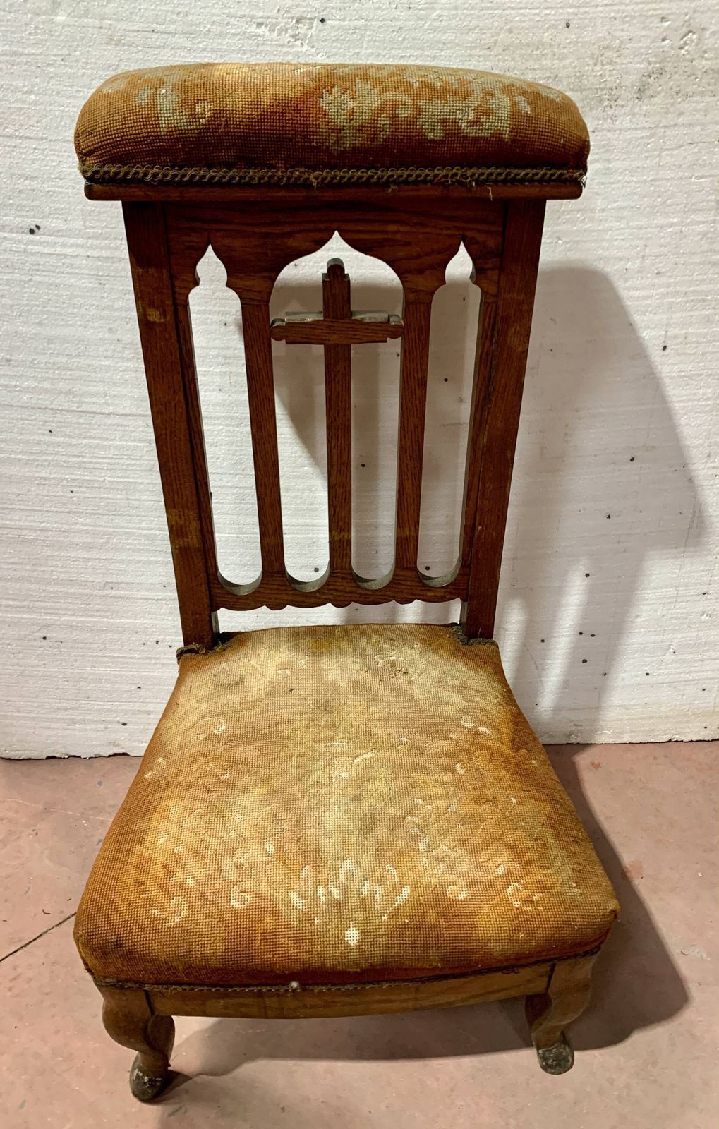 19th Century Solid Oak Prayer Chair photo buy
