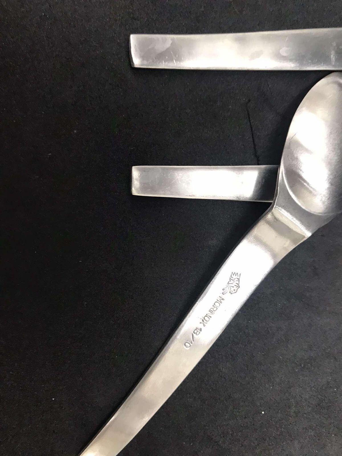 Modernist Flatware Spare Small Spoons Set 5 Carl Auböck Design For Morinox And Amboss 50s Post Modern Lunik 2060 Modern Austrian Design photo for sale