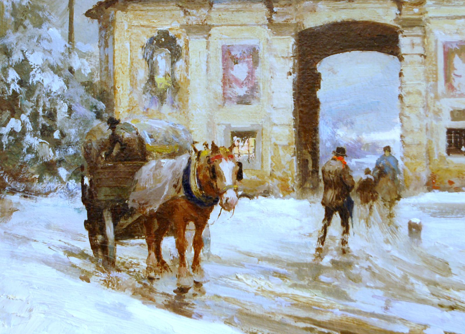 Rialdo Guizzardi ( Milano 1920 ) Oil On Wood / Milano Winter Snow photo Art