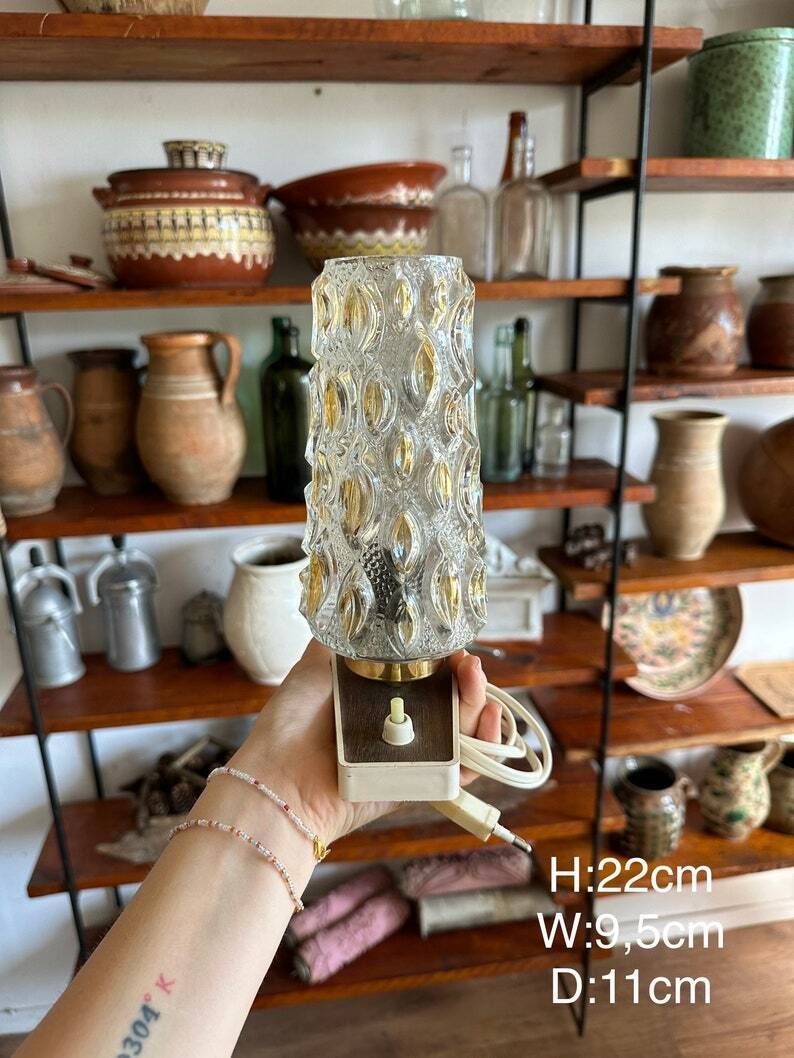 Vintage Mid Century Bauhaus Style Bedside Lamps   Set Of 2: Hungarian Craftsmanship From The 1950s, Reclaimed, Timeless Elegance photo vinterior