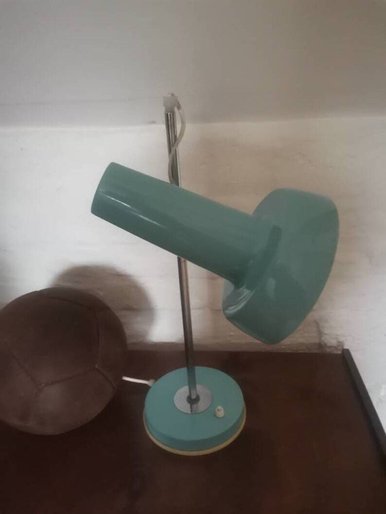 White & Blue Adjustable Lamp From Vintage Retro Lighting, Spotlight Rare. Quality Design Well Made Works Perfectly Mid Century Modern photo furniture