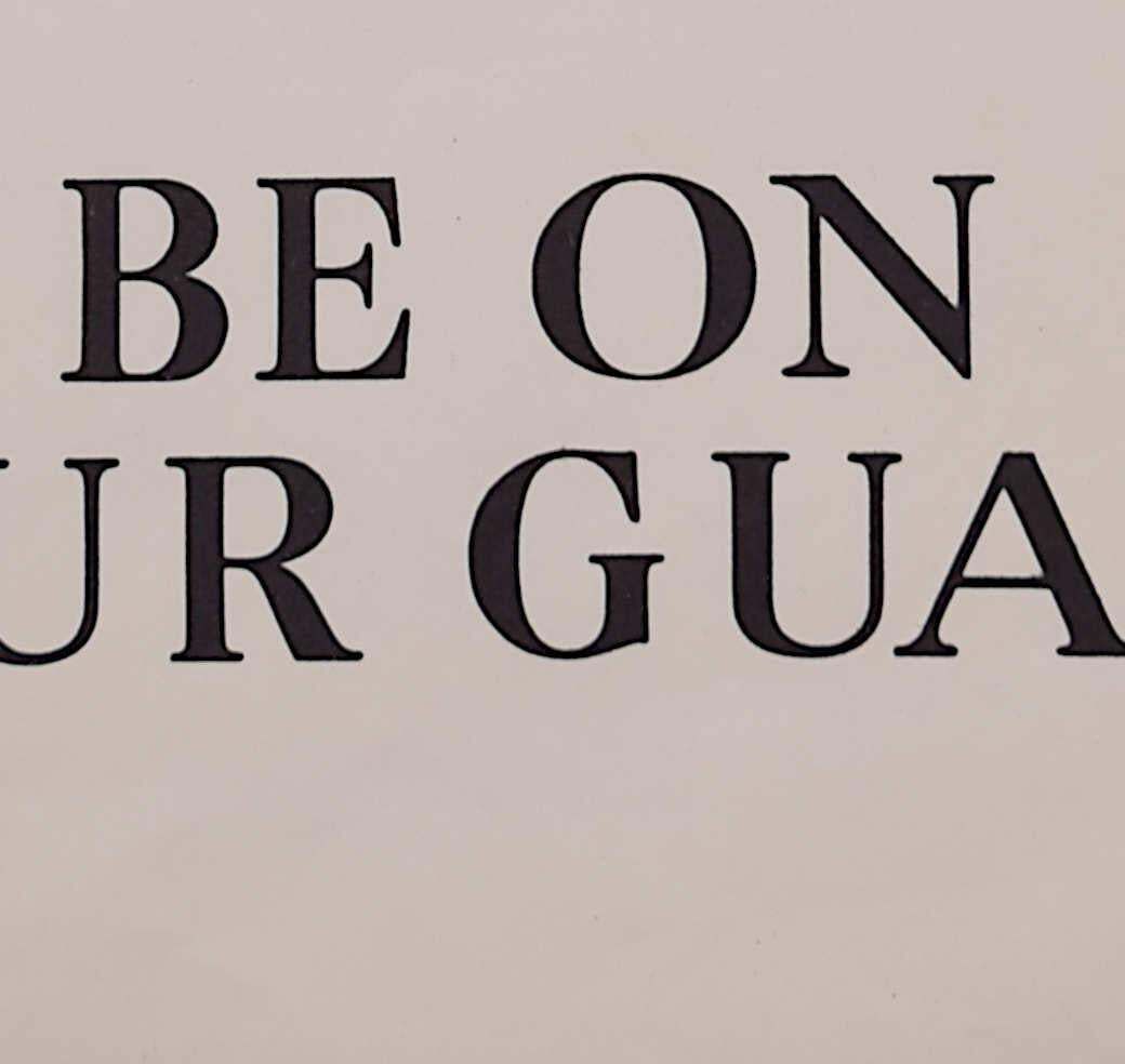 Warning, Be On Your Guard, Original Vintage Second World War Poster photo Art
