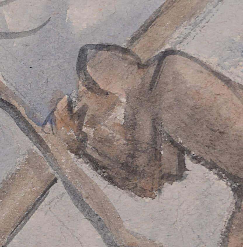 Two Woodcutters,  Watercolour By George Bissill photo for sale