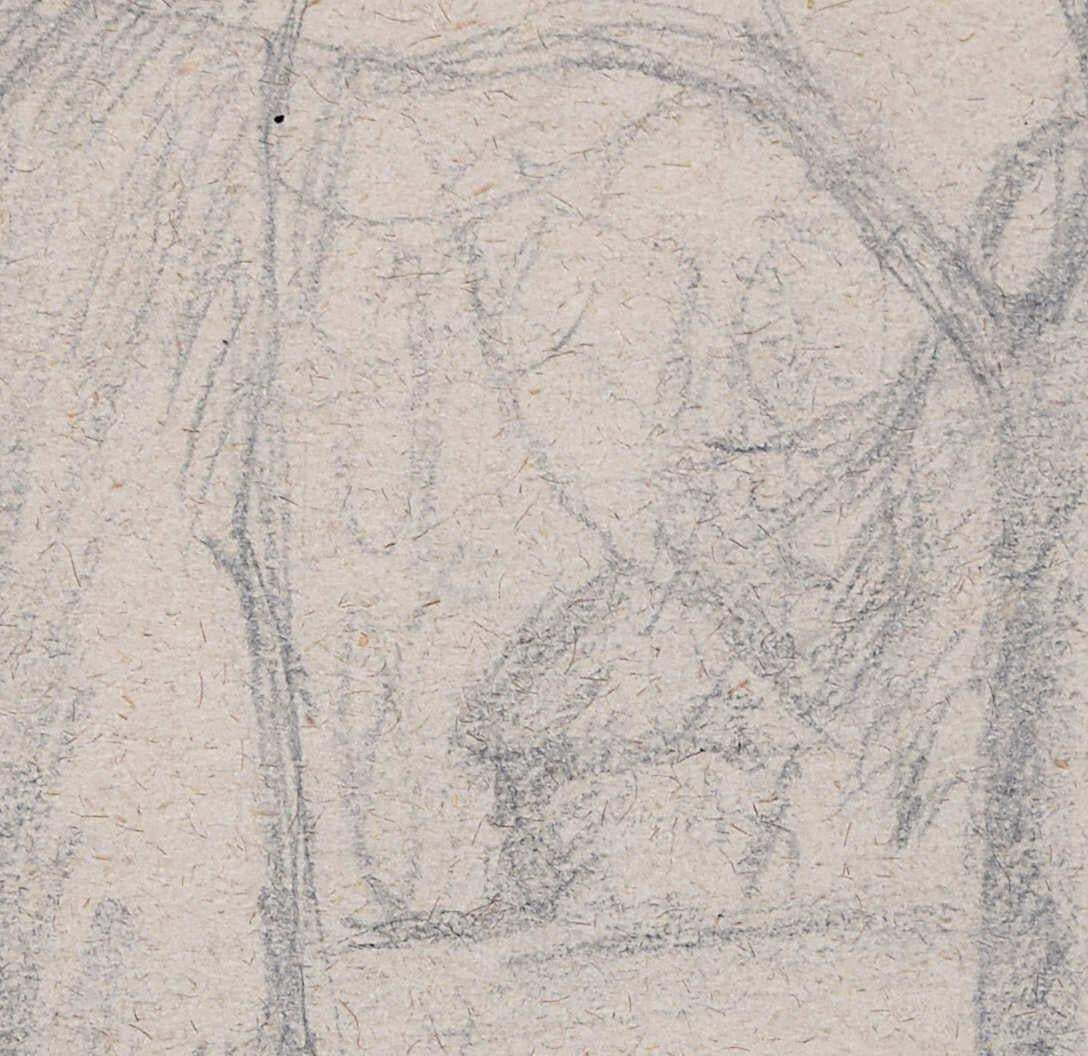 A Moment Of Rest, Pencil Sketch By George Bissill photo Art