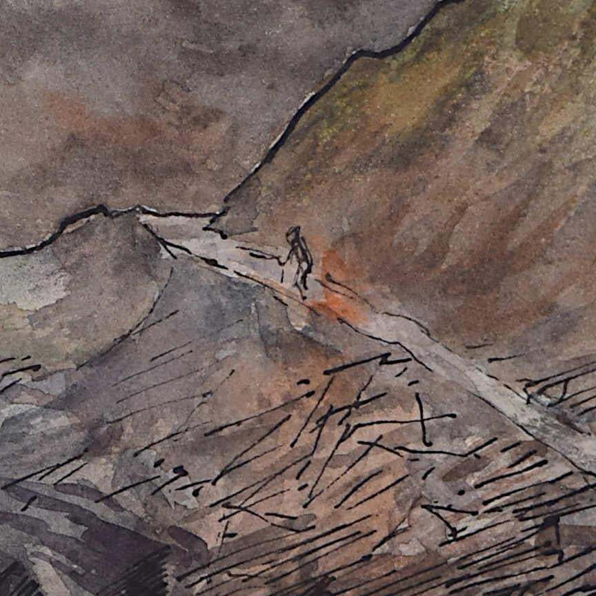Exploring The Lake District, Watercolour By George Bissill photo for sale