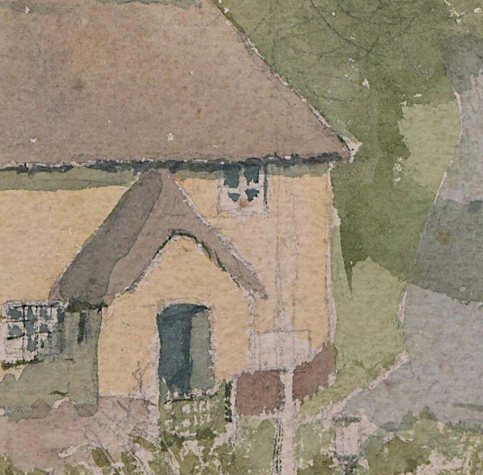 Cottage View, Watercolour By George Bissill photo furniture