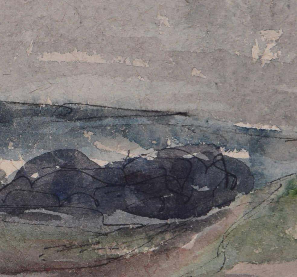 Rolling Hills In The Countryside, Landscape Watercolour By George Bissill photo for sale