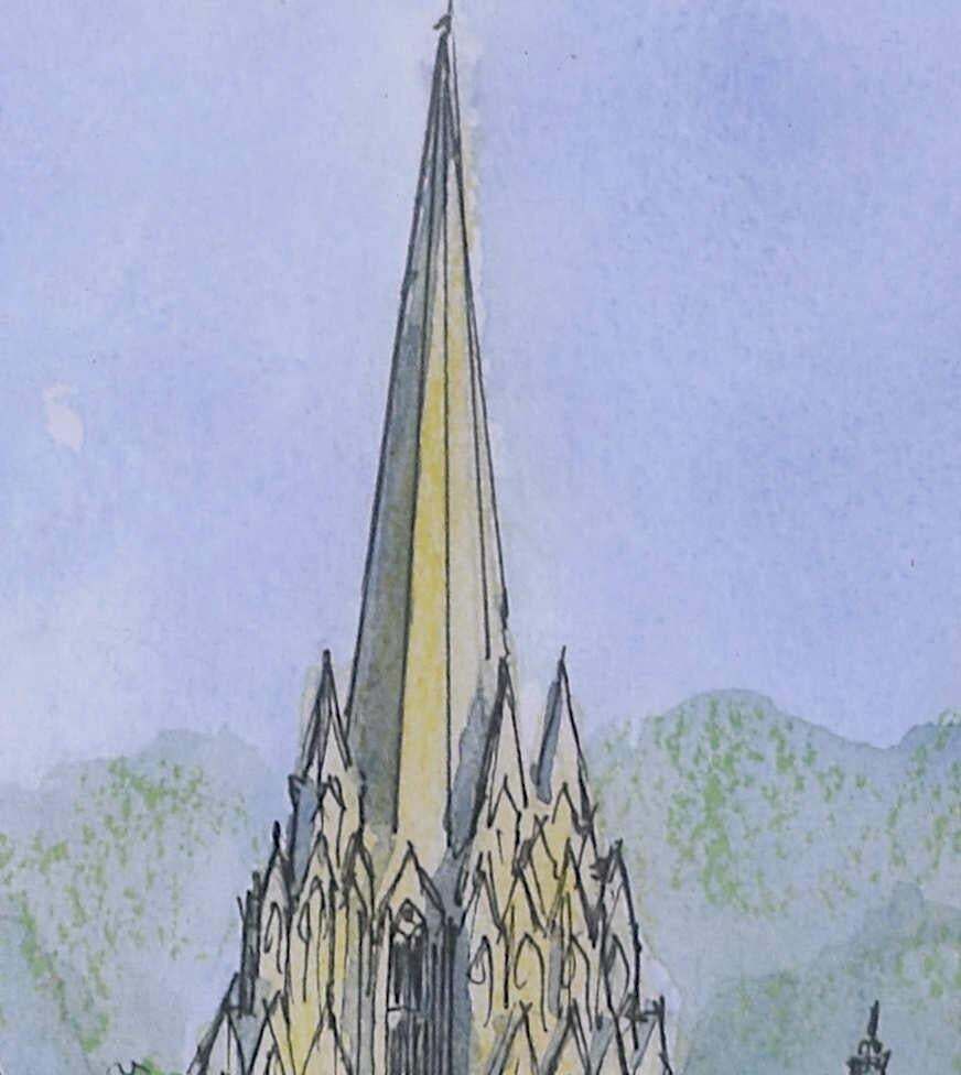 Oxford Spires, Lithograph By Brenda Cripps 2013 photo Art
