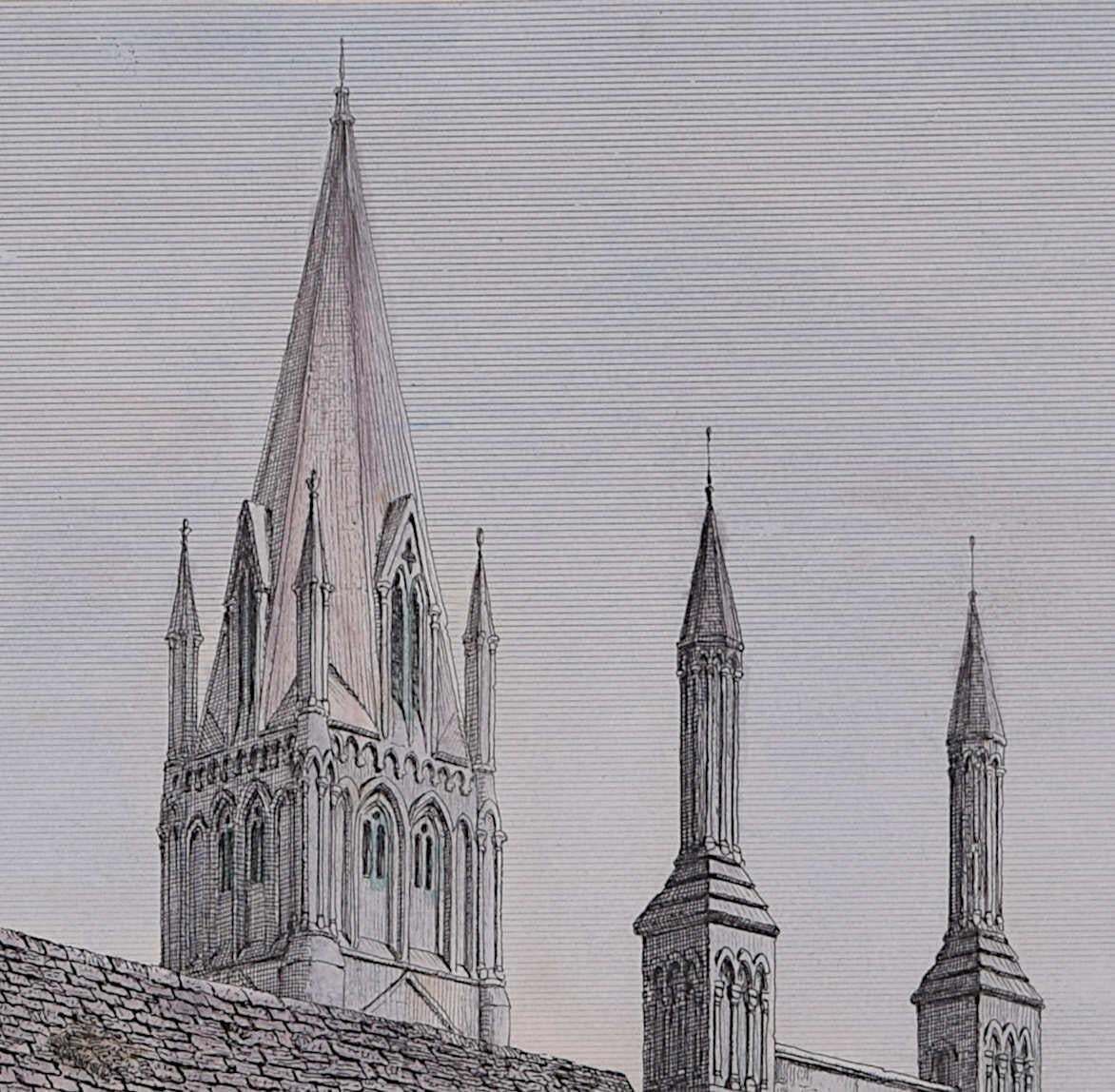 Christ Church Cathedral, Oxford, Engraving By John Cowey photo for sale