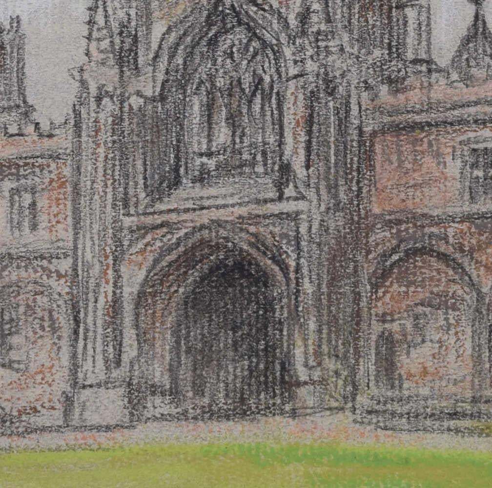 Christ Church College, Oxford, Pastel Drawing By William Steeple Davis photo for sale