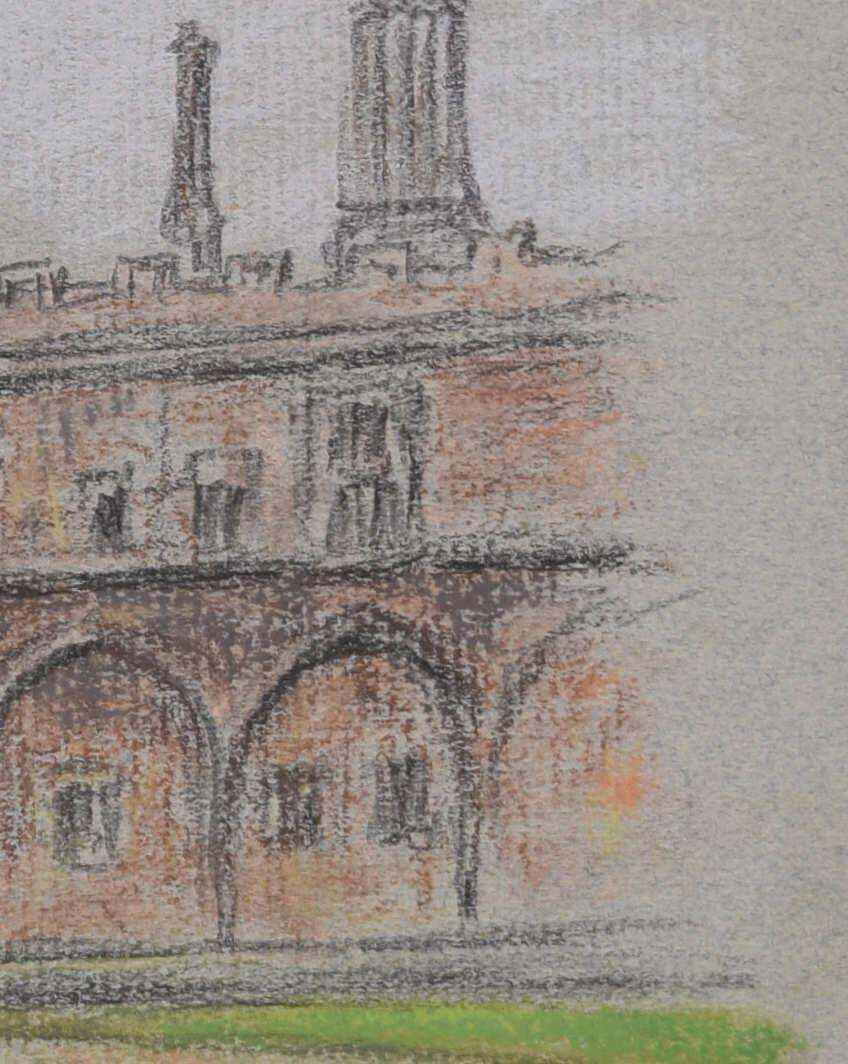 Christ Church College, Oxford, Pastel Drawing By William Steeple Davis photo Art