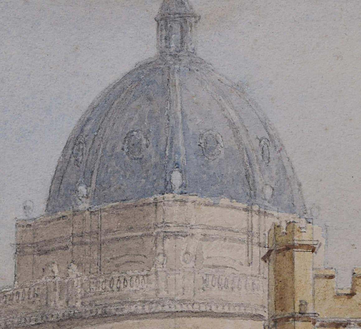 Brasenose College Quadrangle, Watercolour By George Pyne 1871 photo Art
