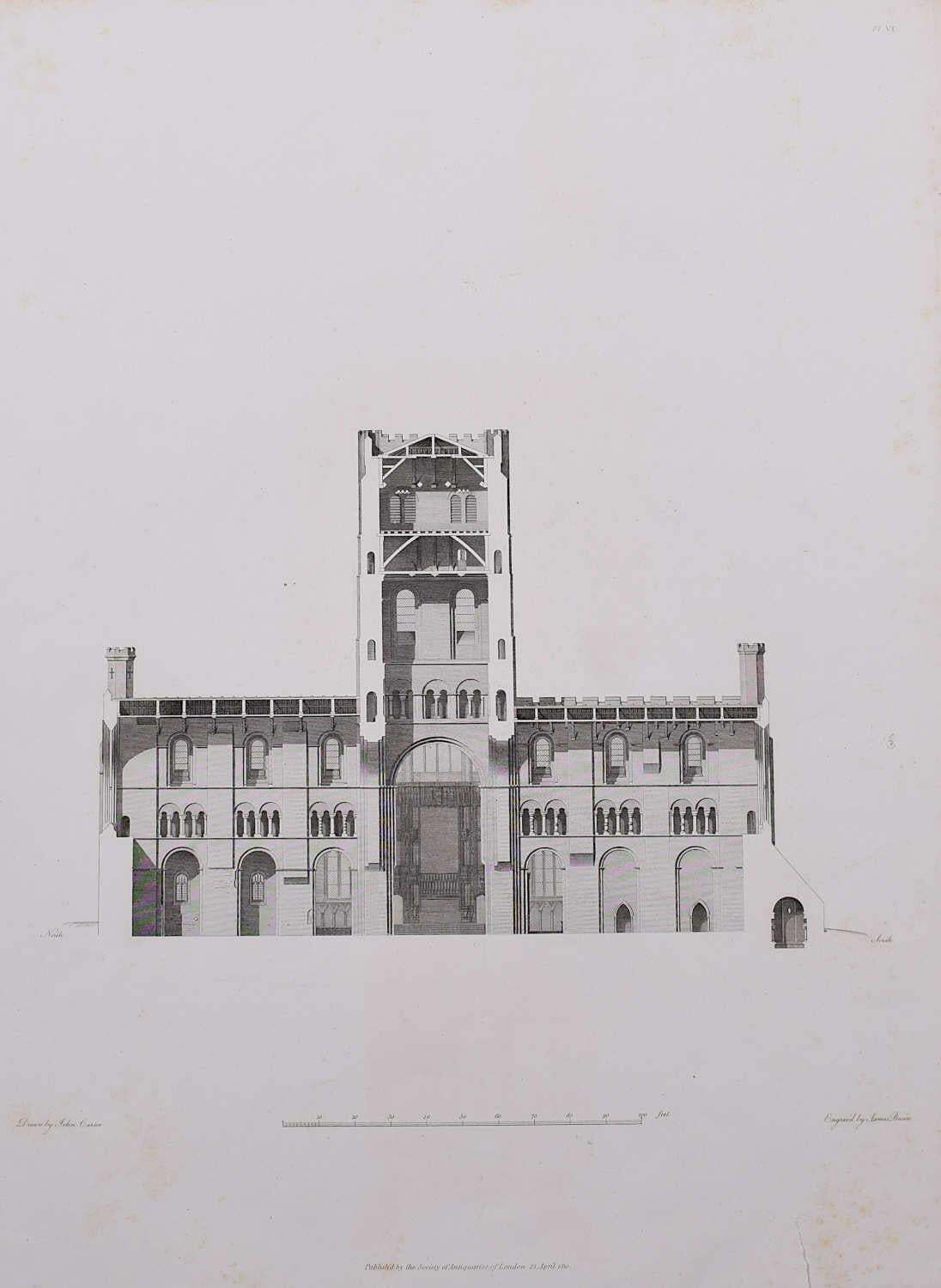St Albans Cathedral, Engraving By James Basire 1810