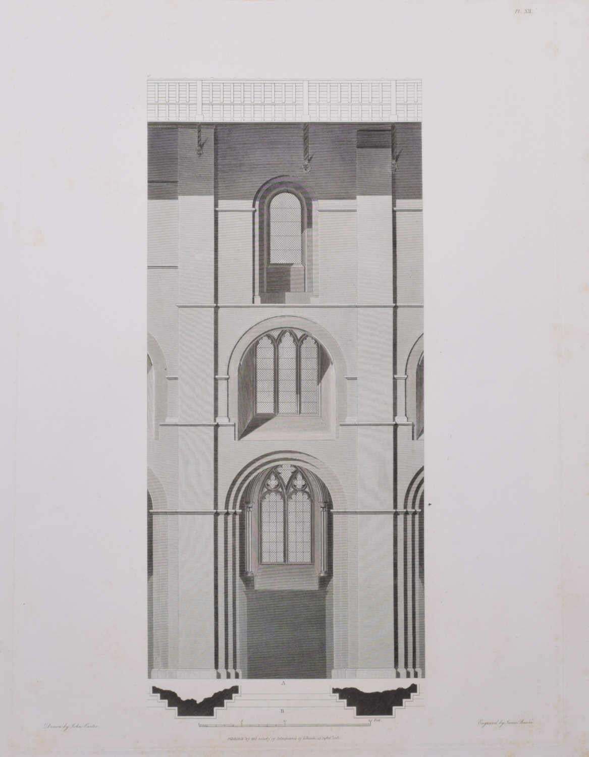 Architectural Fragments Of St Albans Cathedral, Engraving By James Basire 1810