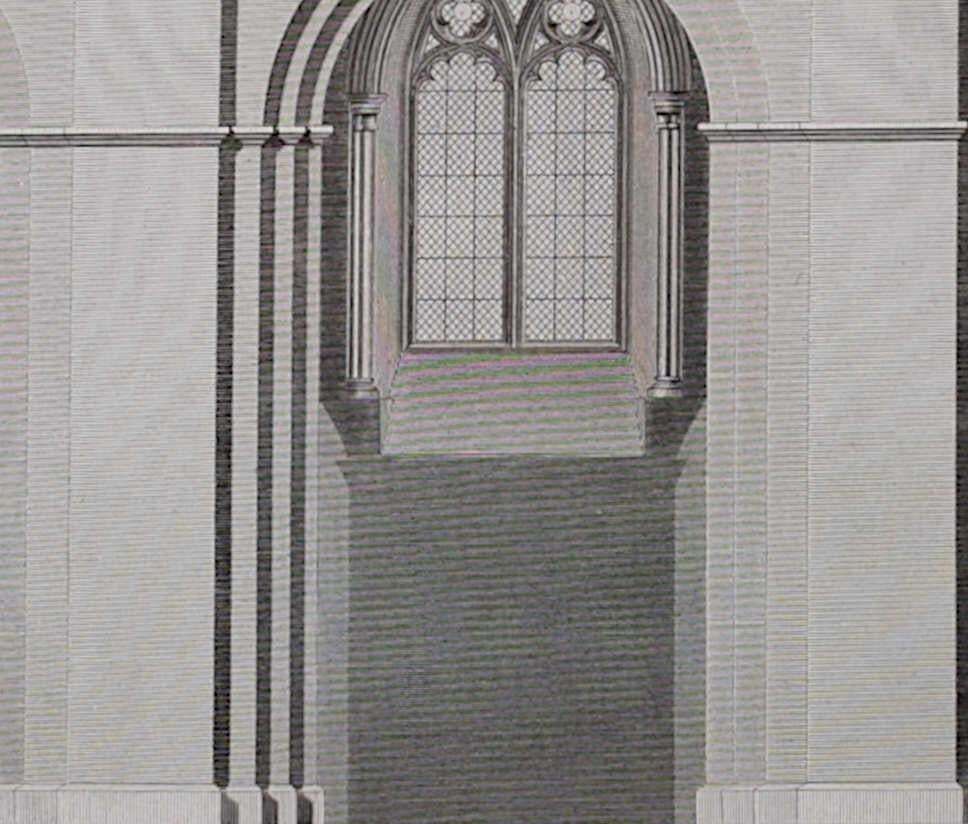 Architectural Fragment Of St Albans Cathedral, Engraving By James Basire 1810 photo Art
