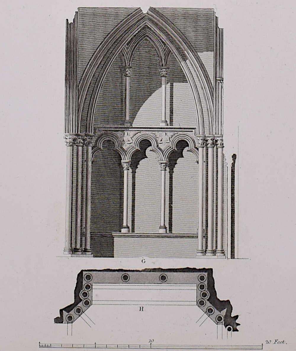 Architectural Fragments Of St Albans Cathedral, Engraving By James Basire 1810 photo Art