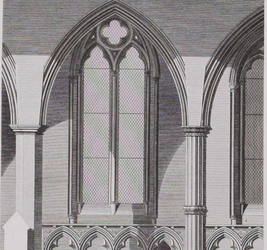 Architectural Fragments Of St Albans Cathedral, Engraving By James Basire 1810 photo for sale
