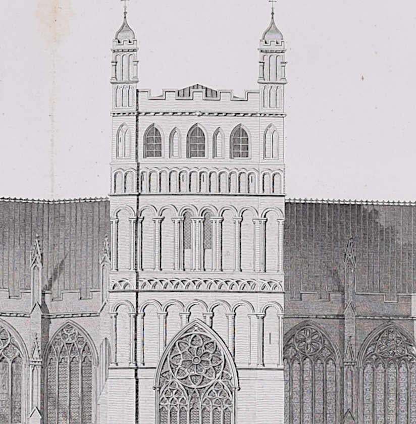 Architectural View Of Exeter Cathedral, Engraving By James Basire 1797 photo furniture