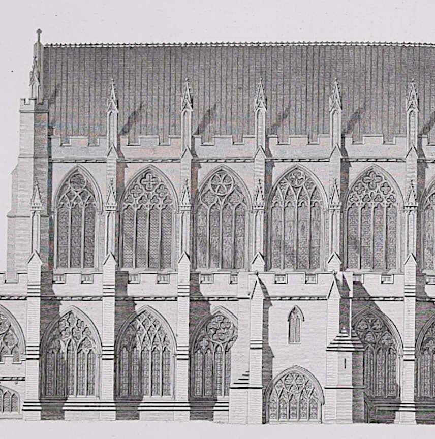 Architectural View Of Exeter Cathedral, Engraving By James Basire 1797 photo for sale