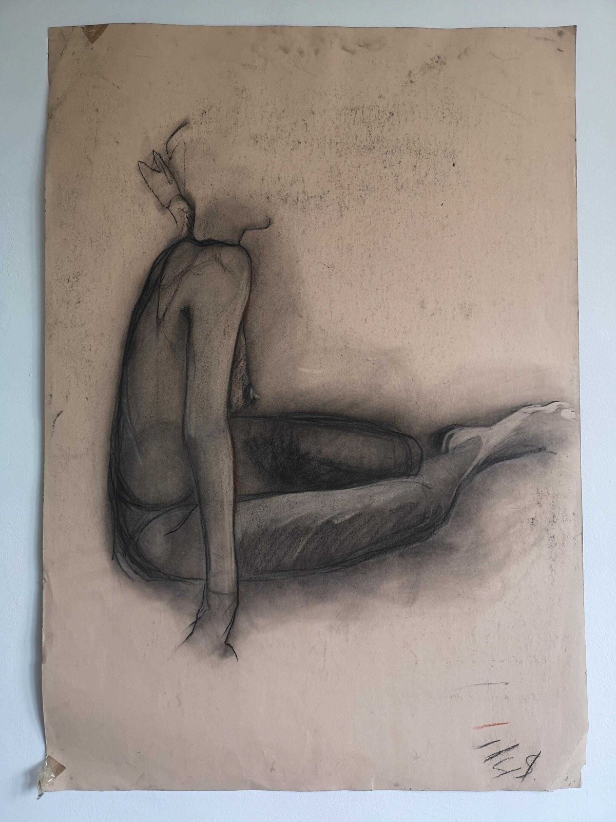 Res Timea's Vintage Figurative Sketch Of Woman: A Glimpse Into 1970s Kaposvar, Hungary   Unique, Bold, And Thoughtful Artwork, Monochrome photo furniture