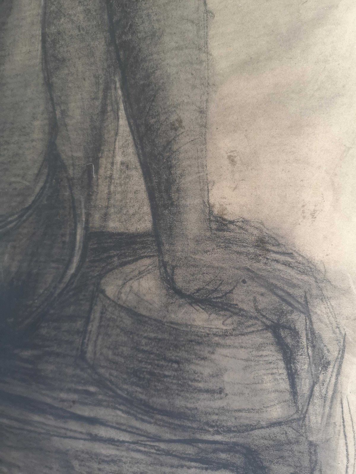 Timea's 1970 Hungarian Sketch: Bold Shading, Vintage Charm, Unique Character. Ideal For Framing Or As A Statement Piece. Artist Drawing photo for sale