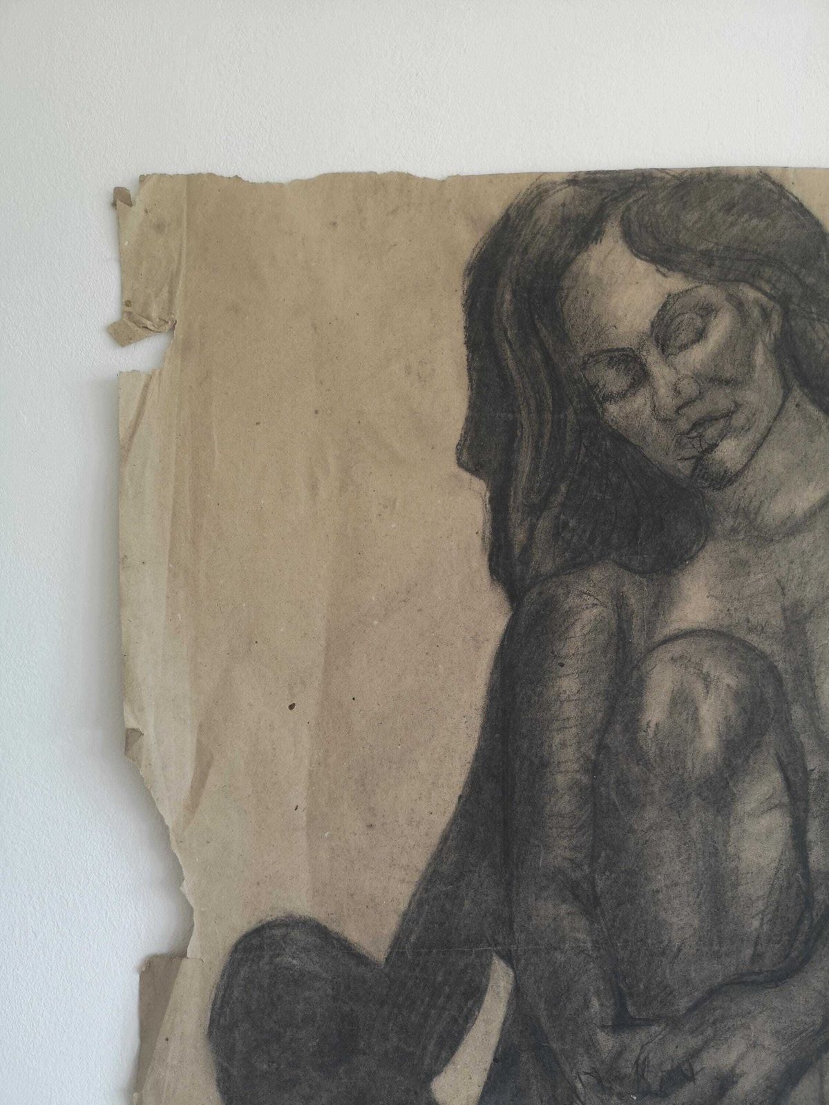 Res Timea's Vintage Figurative Sketch Of Woman: A Glimpse Into 1970s Kaposvar, Hungary   Unique, Bold, And Thoughtful Artwork, Monochrome photo for sale