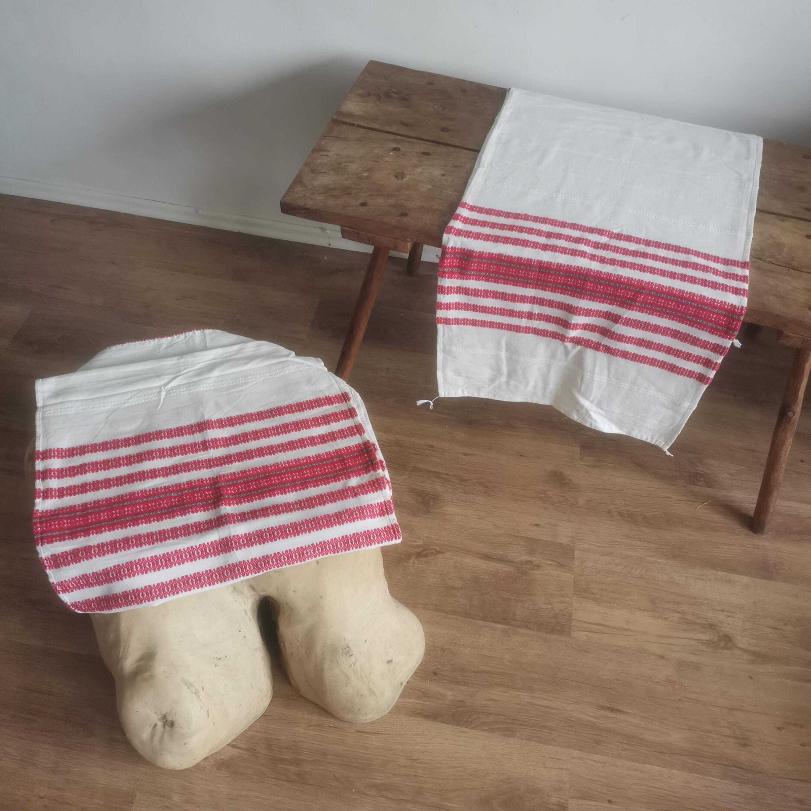 Huge Linen Folk Art Hand Made Wall Covers With Traditional Sárköz Weaving Motifs. Antique Natural Organic Cloth, Material, Kitchen Farmhous
