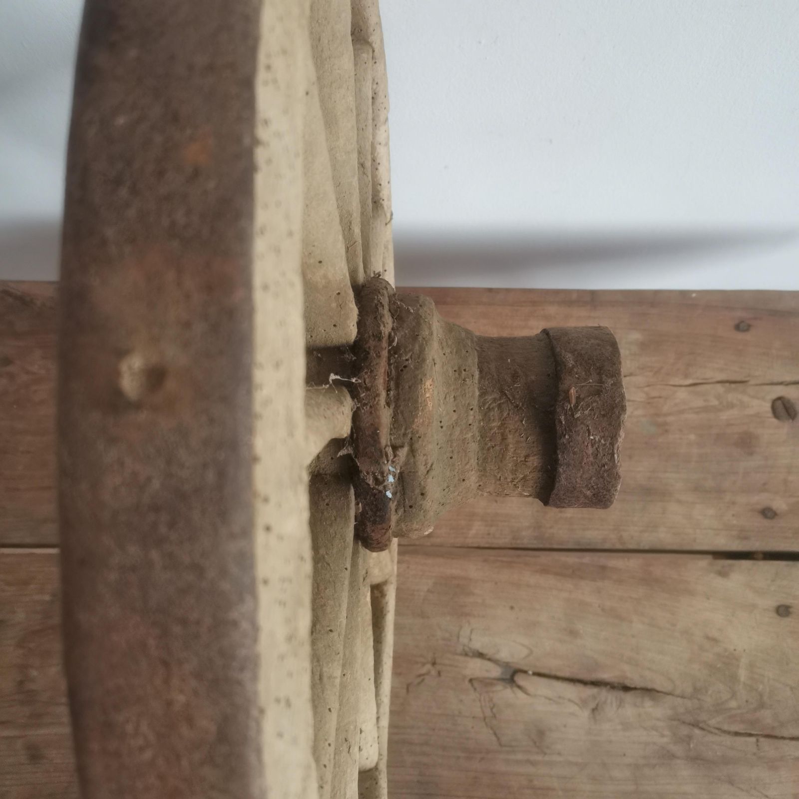 Cart Wheel Antique Old 1930s Rustic Home Decor Round Wall Hanging Gift Idea Old Wood Wall Art Primitive Wooden Wagon photo for sale
