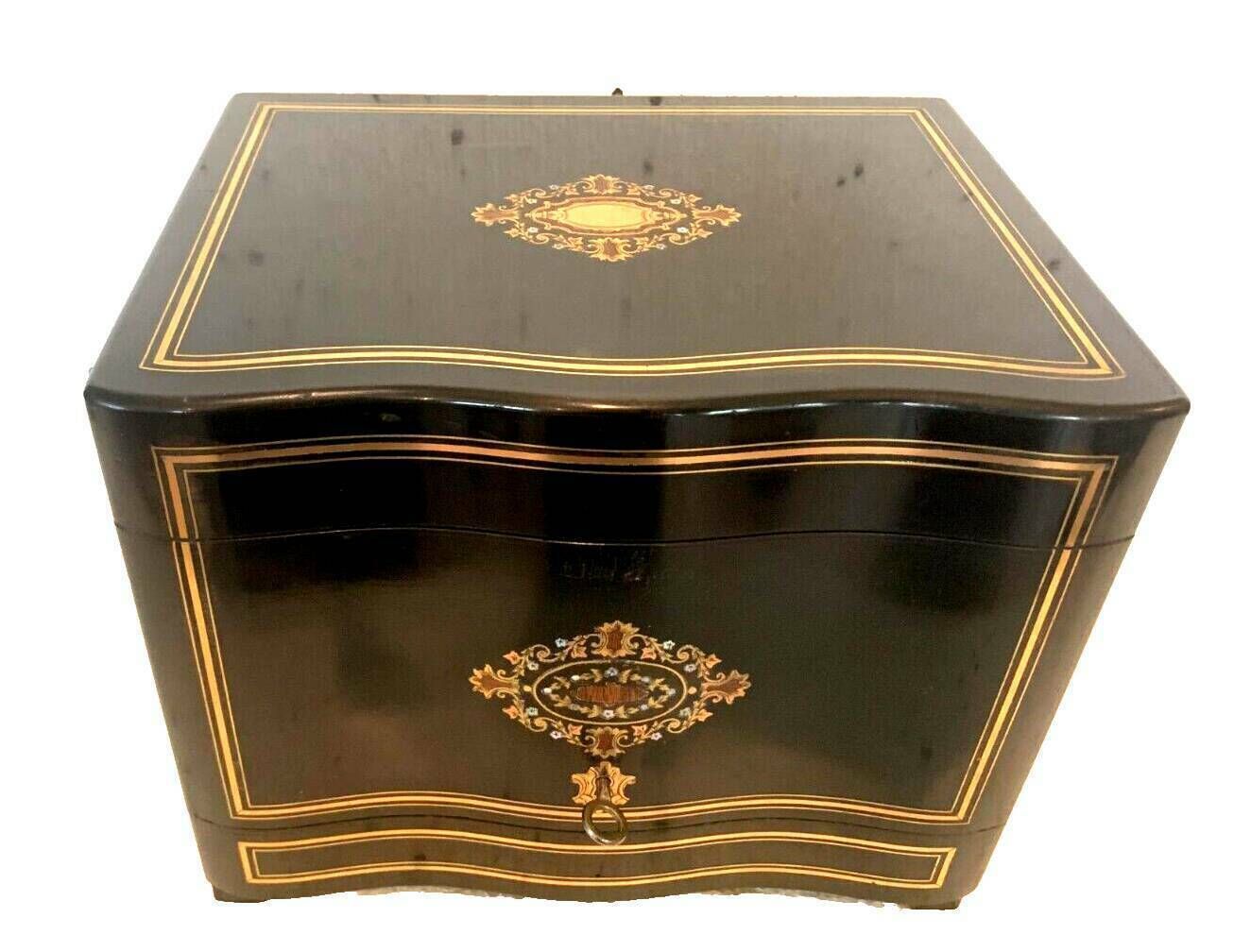 Complete Liquor Cellar In Boulle Marquetry Napoleon III 19th Century Box photo 1323.0