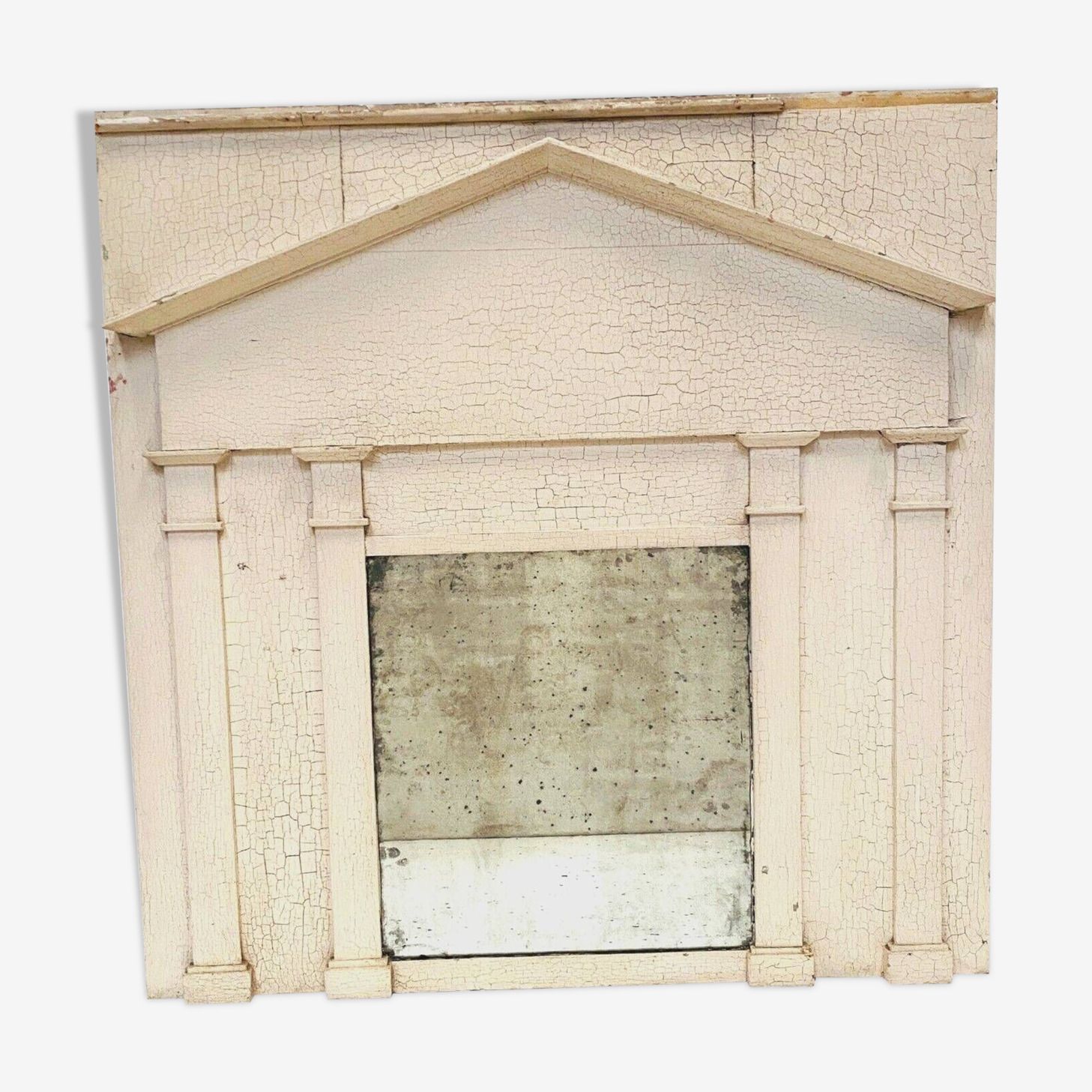 Empire Wooden Mirror With Crackle Patina 19th Century