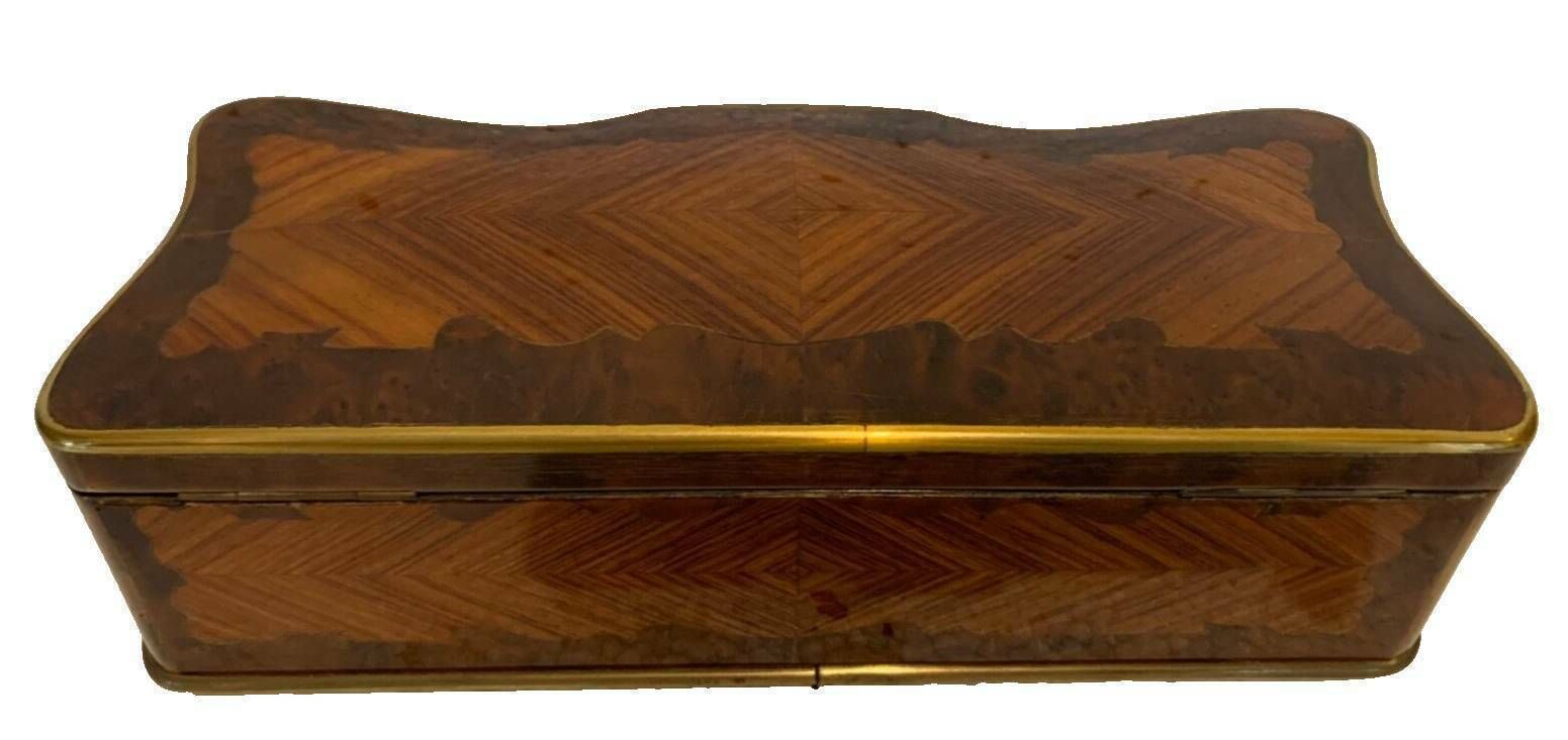 Glove Box In Thuja Burl Napoleon III Boulle Marquetry 19th Century photo for sale