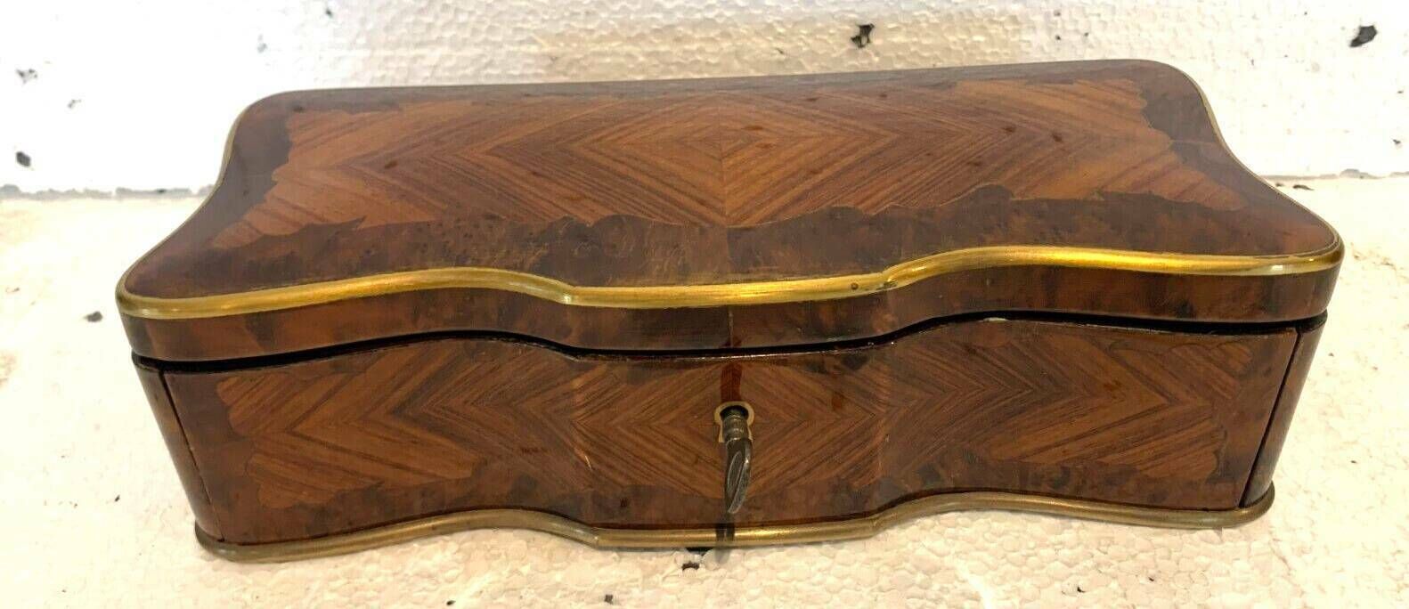 Glove Box In Thuja Burl Napoleon III Boulle Marquetry 19th Century photo vintage