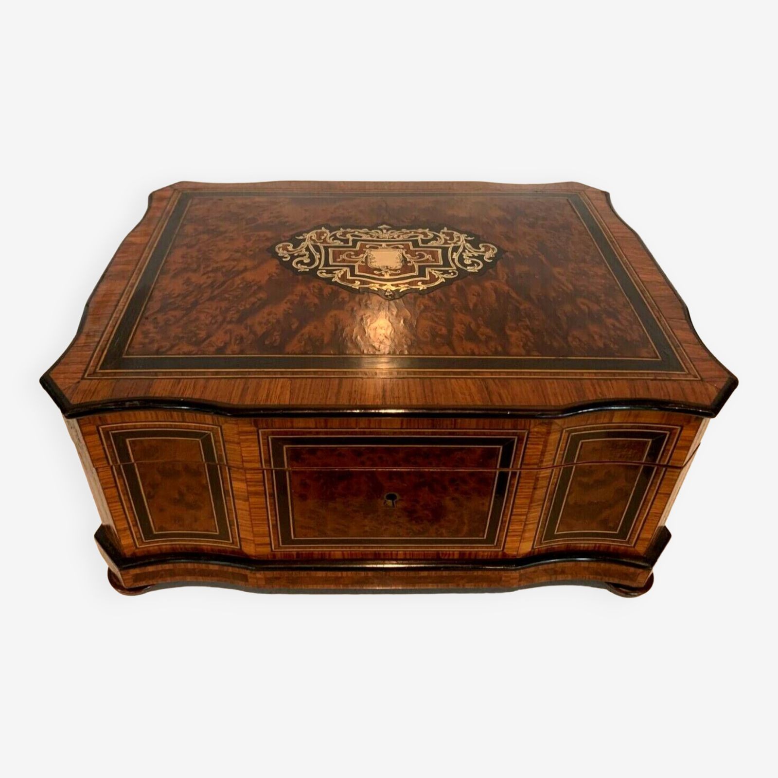 Jewelry Box In Cedar Burl Boulle Marquetry Box Napoleon III Period