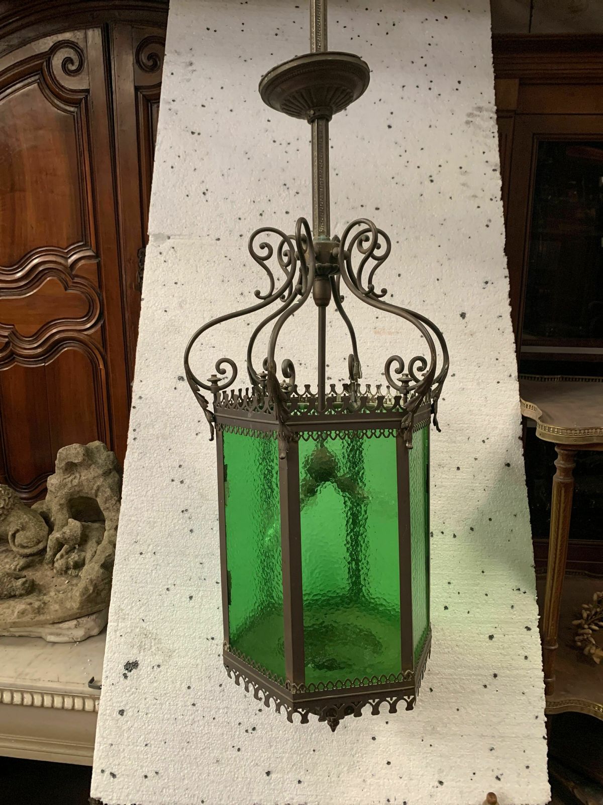 Lantern Of Vestibule In Bronze And Patinated Brass XX Century photo furniture