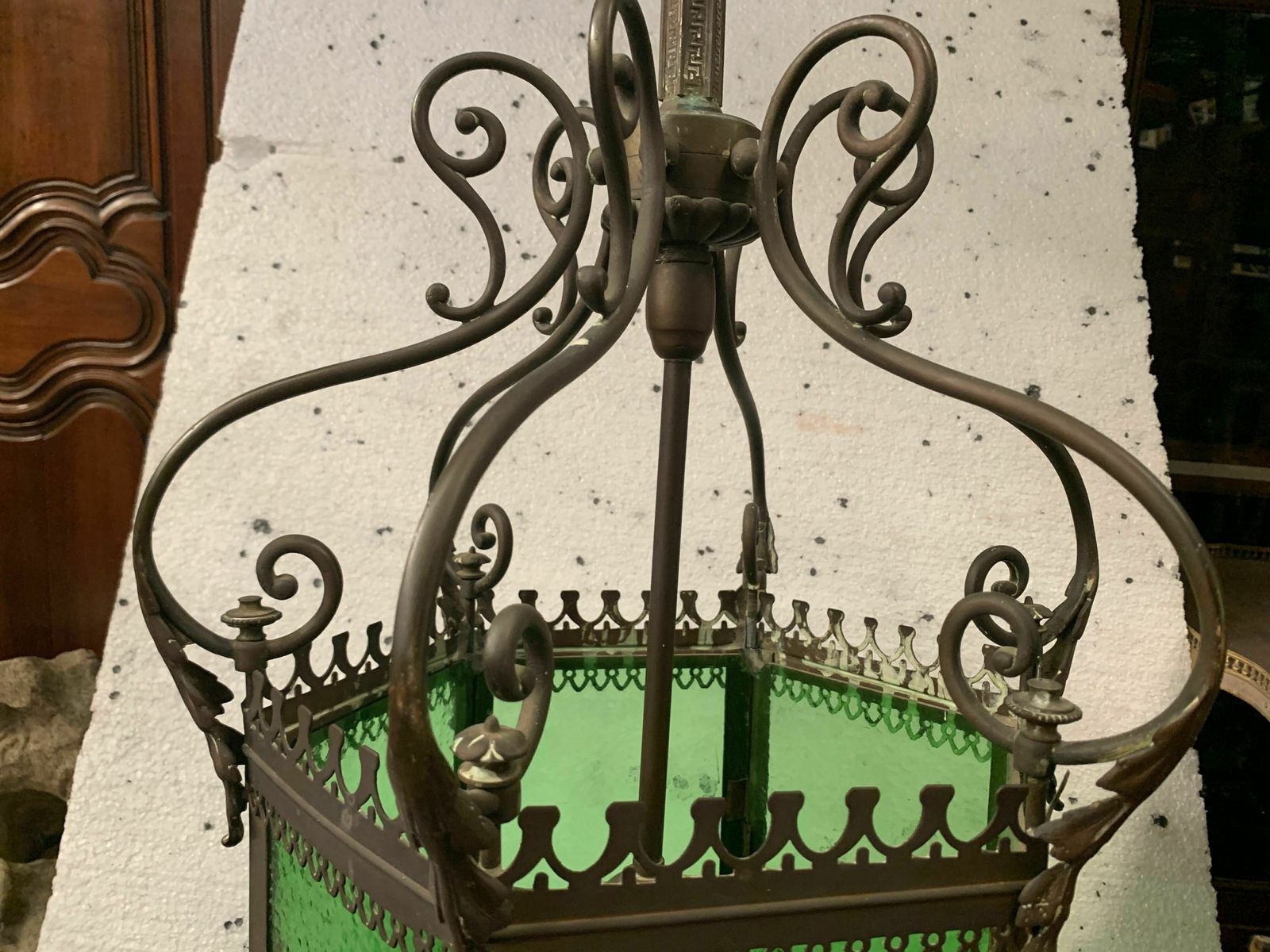 Lantern Of Vestibule In Bronze And Patinated Brass XX Century photo vinterior