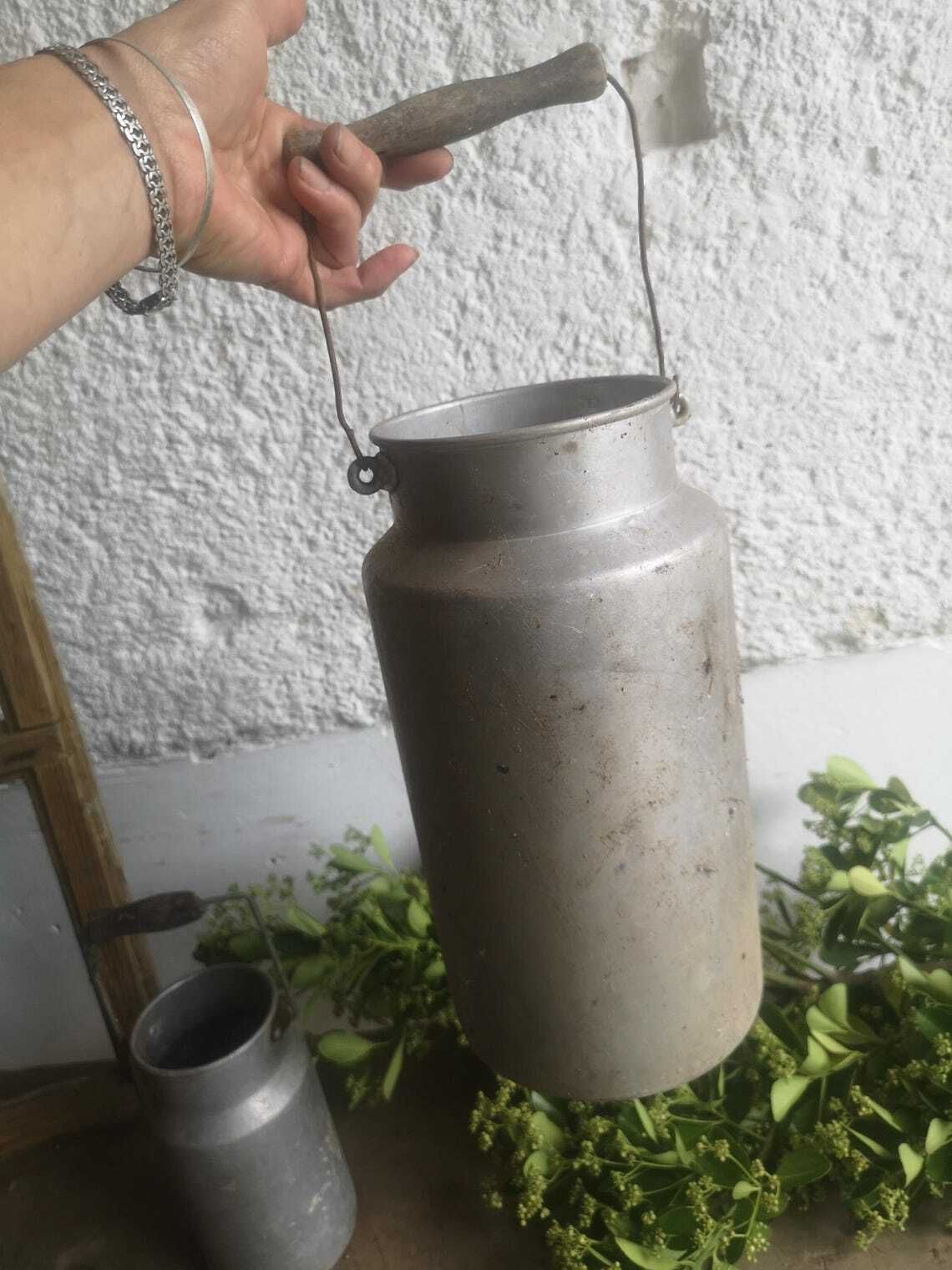 Farmhouse Vase Decor With Milk Churns Hungarian Vessel Garden Decor photo for sale