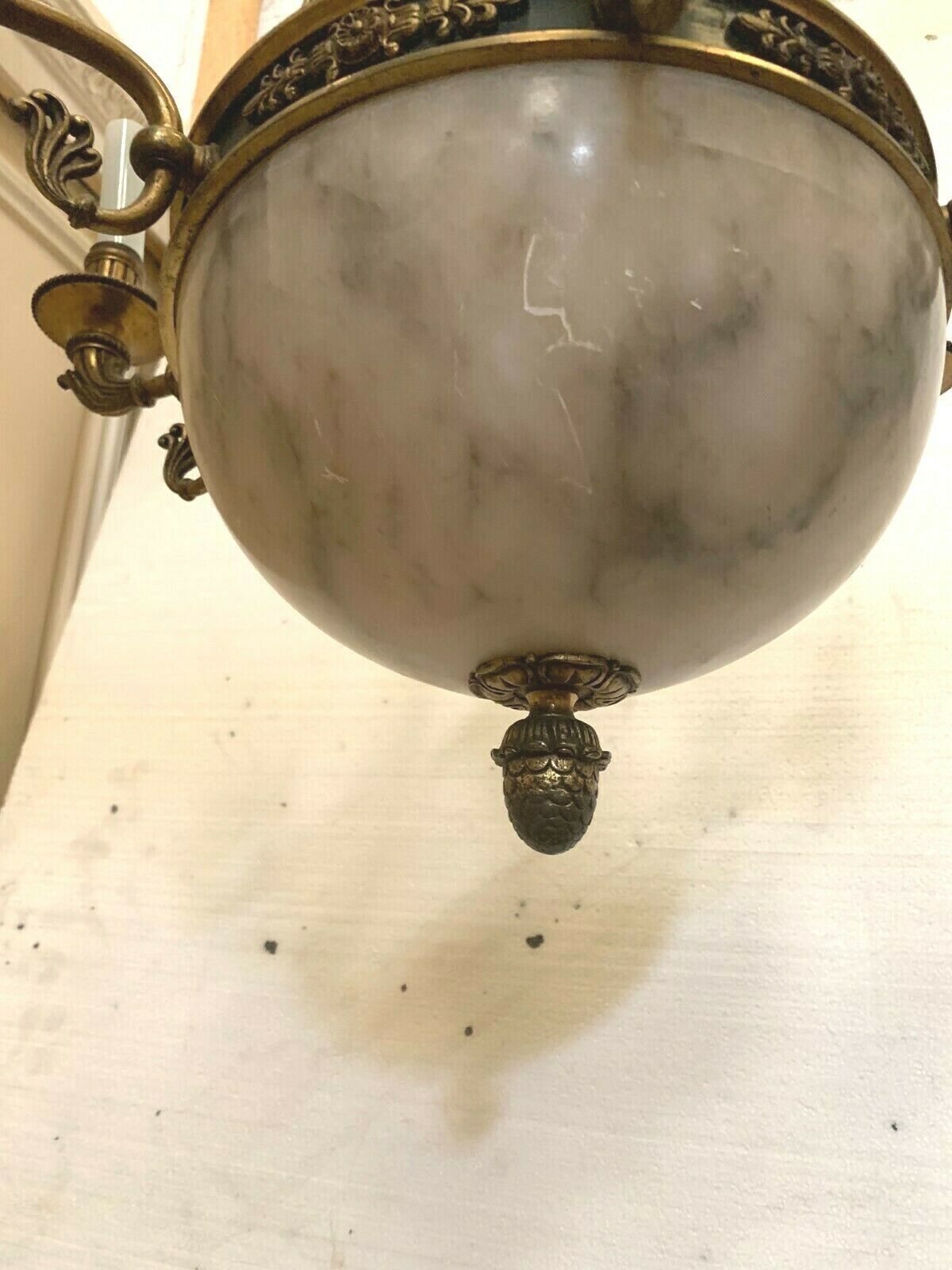 Empire Chandelier In Bronze And Alabaster XIX Century Napoleon III photo 2278.425