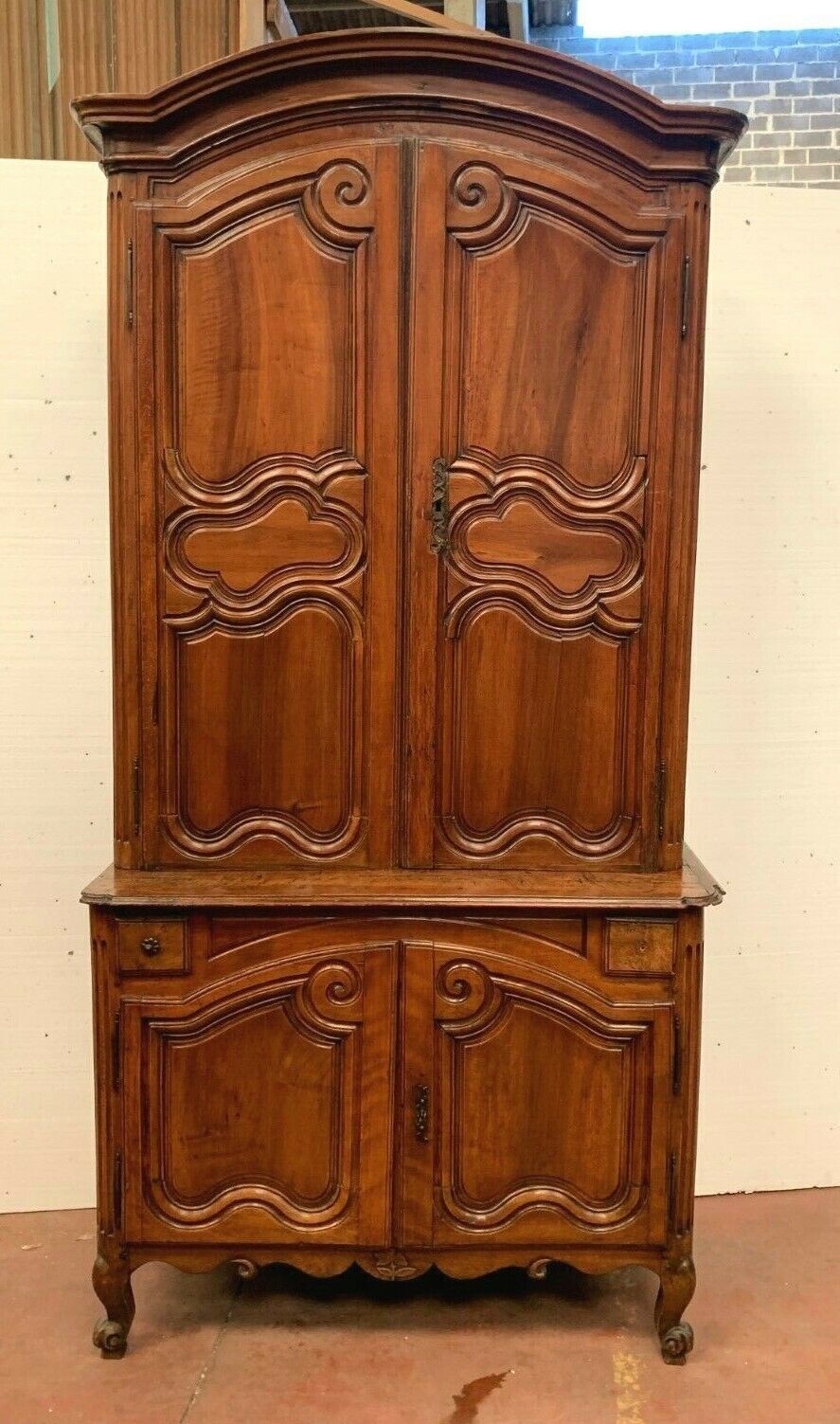 Buffet 2 Louis XV Bodies In Walnut / 18th Century Furniture / Antique XVIII Furniture
