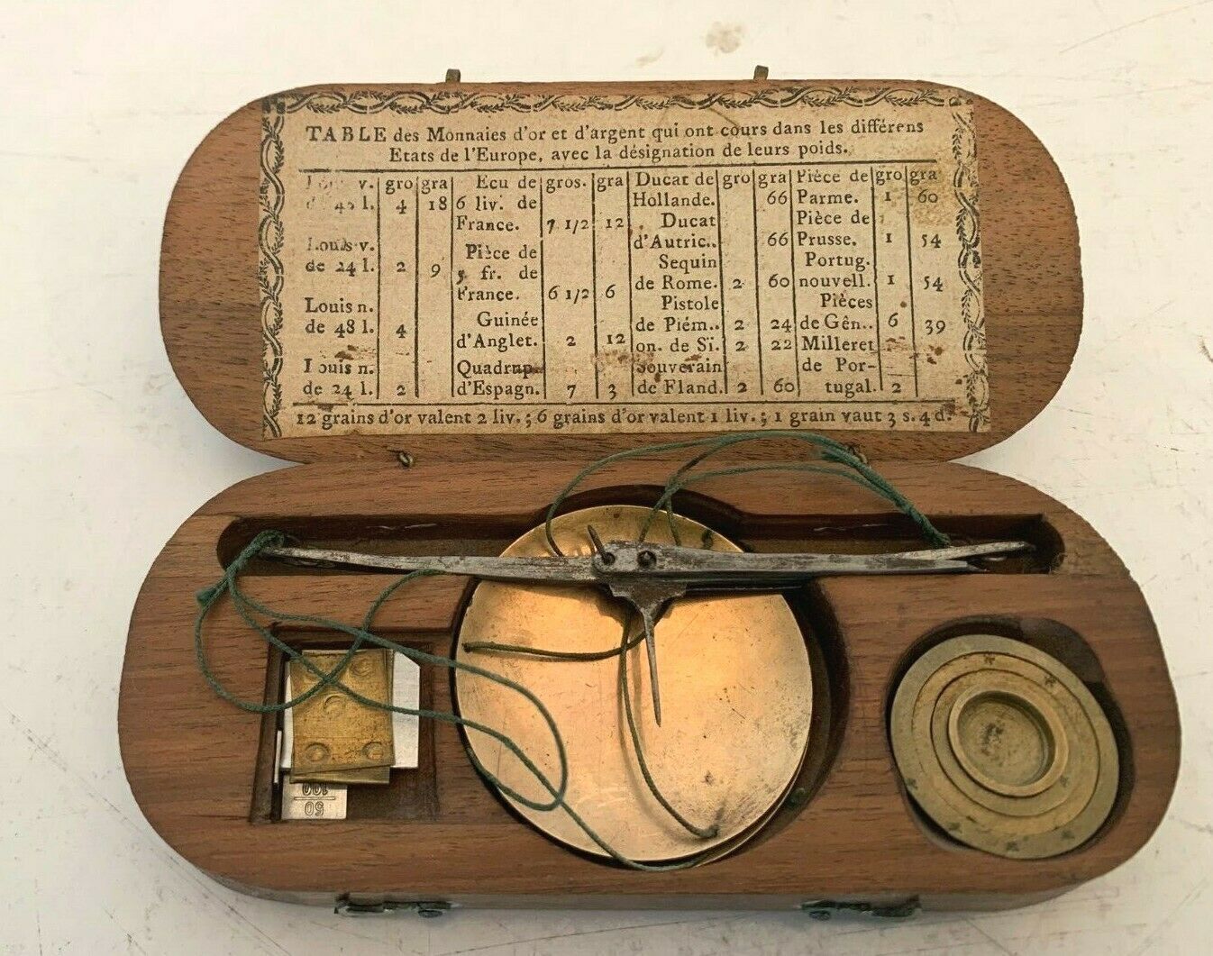 Twentieth Century Wooden Box Jeweler's Pocket Scale photo for sale