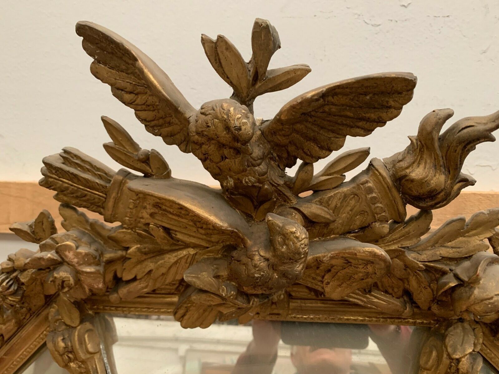 Mirror With Closed Doors In Wood And Gilded Stucco Napoleon III Mirror 19 Century photo furniture
